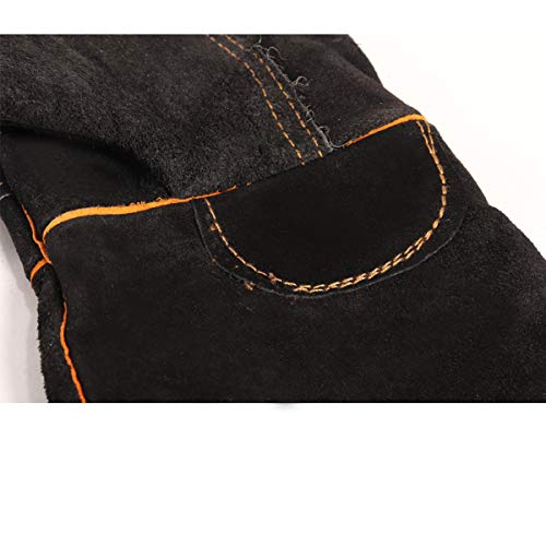 Lifeunion Animal Handing Gloves Anti-Bite & Scratch Reinforced Animal Protection Gloves for Dog Cat Bird Reptile Snake (Black-1)