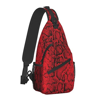Snake Skin Sling Bag Animal Crossbody Chest Daypack Casual Backpack Women Shoulder Bag For Travel Picnic - color: Snake 05