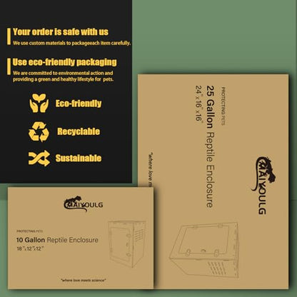 12x12x18 PVC Reptile Enclosure, Front Opening Tank for Reptiles | Dark interior for low-stress hiding, front-opening design, full screen top, side vents, ideal for geckos, snakes & lizards - size: 12"12"18"