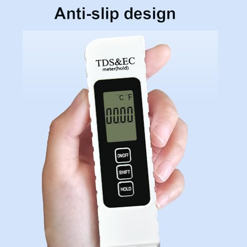 2025 New Digital Water Quality Tester, 4-in-1 TDS EC Temperature (°C/°F) Meter, 0-9990ppm Range, for Drinking Water, Aquariums, RO/DI Systems Battery Included