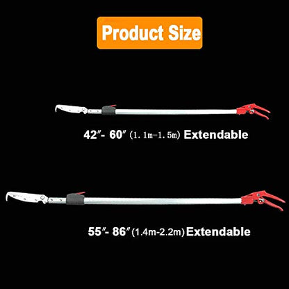 Extendable Snake Tong Reptile Grabber Rattle Snake Catcher Wide Jaw Handling Tool with Lock and Comfortable Grip(Include Snake Bag) (86 inches Extendable Snake Tong) - style: 86 inches Extendable Snake Tong