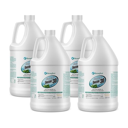 Benefect Botanical Decon 30 Disinfectant Cleaner - All Natural Formula for Effective Cleaning Power - Ideal for Restoration Jobs & Water Damage - 4 Gallons (4 Pack of 1-Gallons) - size: 128 Fl Oz (Pack of 4)
