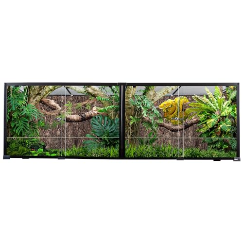 Extra Large Reptile Terrarium 72" x 24" x 24" Reptile Tank, Upgrade Splicable Tank Can Be Used as 2 Separate Habitats, Giant Terrarium with Double Front Sliding Doors