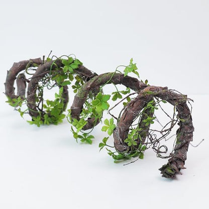 71" Bendable Tree Branch Halloween Jungle Vine Hanging Moss Garland Reptile | Artificial Posable Greenery Branches Faux Tree Twigs Ivy Leaves for Climb Outdoor Canopy Wedding Wall Porch Mantel Decoration