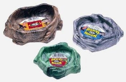 Zoo Med Reptile Rock Water Dish, Medium,Black (Pack of 3) - size: Medium (Pack of 3)