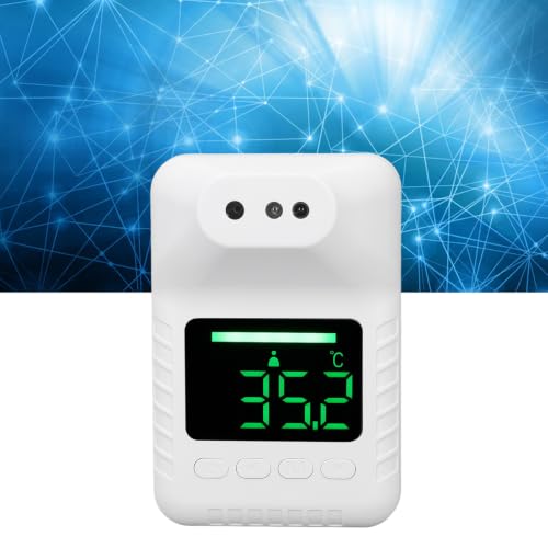 Wall Mounted Infrared Forehead Thermometer, Non Electronic Digital Wall Thermometer, USB Charging or Battery Operated, Wall Mounted Thermometer for Offices, Factories, Schools,