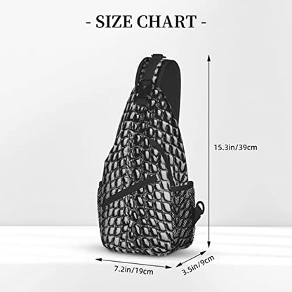 Snake Skin Sling Bag Animal Crossbody Chest Daypack Casual Backpack Women Shoulder Bag For Travel Picnic - color: Snake 01