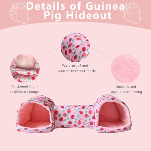 Guinea Pig Hideout Tunnel，Hamster Bed Small Animal Hideaway Tube House for Rat Mice Parrot Chinchilla Hedgehog Flying Squirrel Resting Sleeping Playing Washable Warm Bed Plush Nest Habitats
