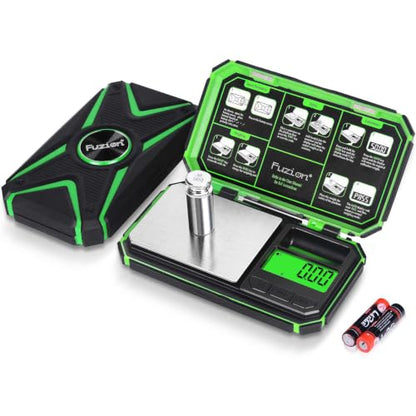Fuzion Digital Gram Scale, TU-X 200g/0.01g Pocket Herb Scale with 6 Units for Personal Hobbies, Small Scale .01 Gram Accuracy Measuring Jewelry, Food, Powder - color: Green