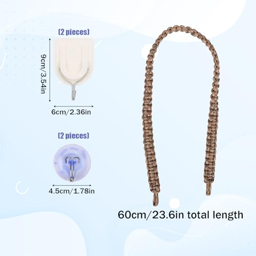 Snake Climbing Rope, 60cm/23.6in Reptile Enclosure Climbing Toy with Hooks & Suction Cups Cotton and Linen Enrichment Accessories for Ball Python Corn Snake Gecko Lizard Hermit Crab Cage Tanks Decor