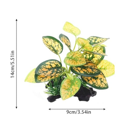 4 Pack Tall Aquarium Plants - Reptile Habitat Plants Realistic Silk Fake Betta Fish Tank Decor for Terrarium Aquascaping