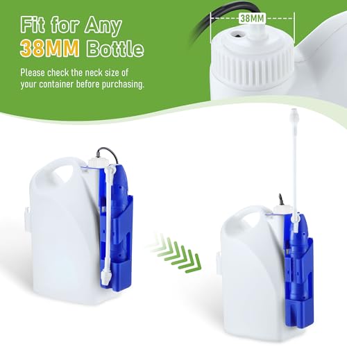 Qualirey Battery Powered Sprayer Wand, 38mm Cap for 1 Gallon Jugs | Electric Spray Nozzle with Hose and Holster, for Weed Killer, Pest Control and Garden Treatments - color: Blue