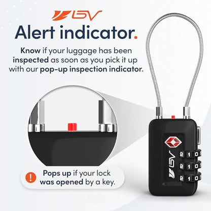 TSA Accepted Luggage Travel Lock, Set-Your-Own Combination Lock for School Gym Locker, Luggage Suitcase Baggage Locks, Filing Cabinets, Toolbox, Case (Black, 2 Pack) - color: Black 2-Pack