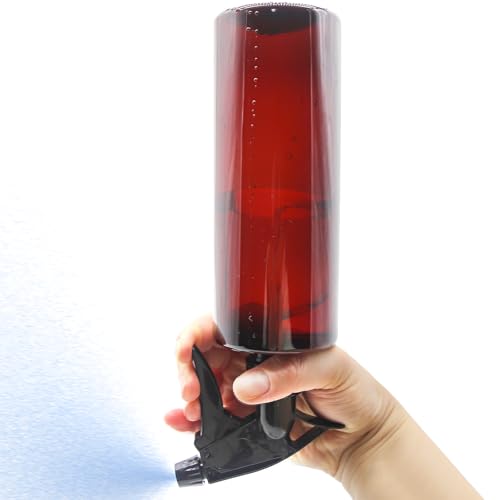 360° Water Spray Bottle 2 Pack 16 oz Continuous Plastic Empty Spray Bottles Mister for Hair,Cleaning,Plants,Upside Down,Fine Mist and Stream Setting,Amber - color: Amber