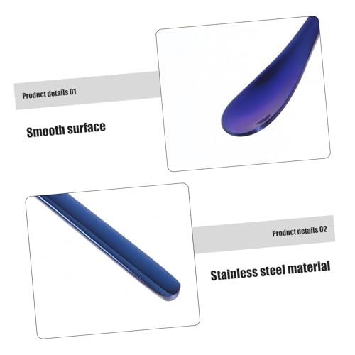 2pcs Stainless Steel Feeding Spoon for Reptiles for Lizard Food and Small Pets Lightweight Design Feeding Tool for Bearded Dragons and Other Pets - color: Blue