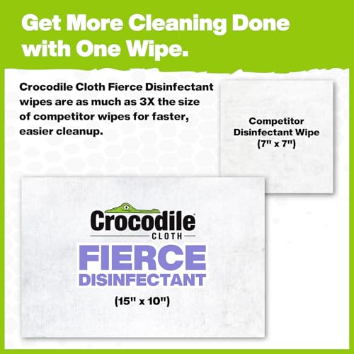Crocodile Cloth Fierce Disinfecting Cleaning Wipes, 80 Count | Multi-Surface Disinfectant For Kitchens, Bathrooms, Offices & Schools - size: 80 Count (Pack of 1)