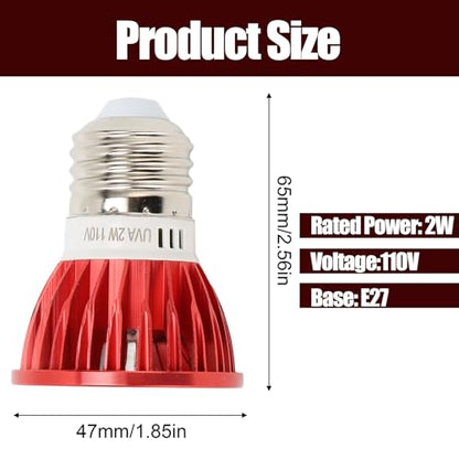 ciciglow Reptile Heat Lamp Bulb, Simulates Environment, 2W LED Energy Saving with E27 Standard Thread, Night for Lizards, Snakes, Frogs (ND-28 110v)