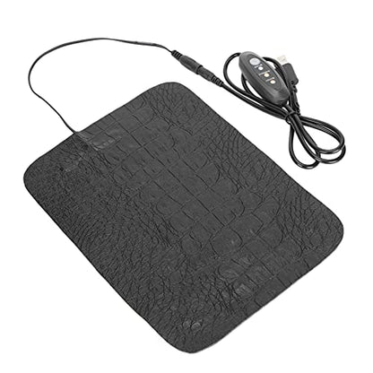 USB Reptile Heat Pad Waterproof Thermal Mat for Reptiles Pets, Under Tank Heater for Turtle Lizard, Three Level Temperature Adjustment, PU Leather - style: small /