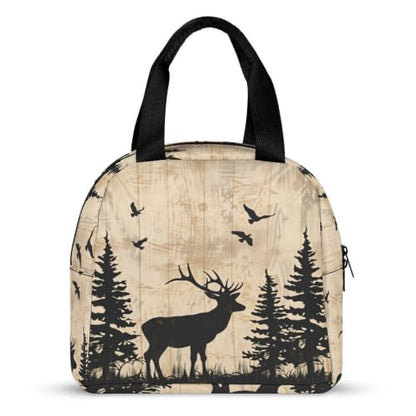 Rustic Woodland Deer Lunch Bag for Women Men | Insulated Lunch Box Leakproof Food Meal Containers Reusable Foldable 6L Capacity Lunch Tote Bags for Work Picnic Travel - color: Style 4