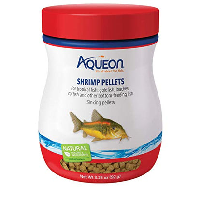Aqueon Shrimp Pellets Sinking Food for Tropical Fish, Goldfish, Loaches, Catfish and Other Bottom Feeding Fish, 3.25 oz - size: 3.25 Ounce (Pack of 1)