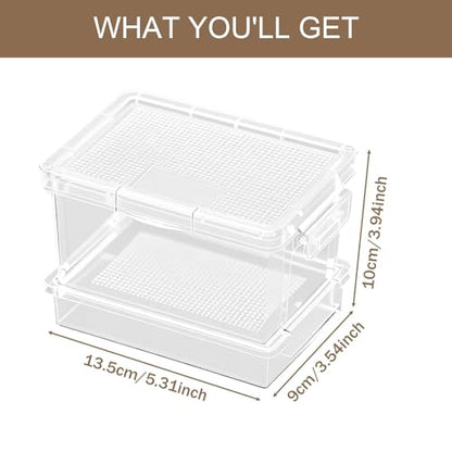 Reptile Feeding Box Storage Box,Portable,Easy to Clean,Reptile Feeder Cage for Cricke Raising Mealworms