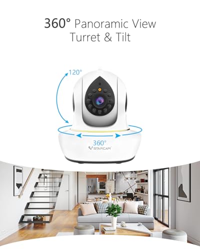 VSTARCAM 3MP Pet Cameras, Security Camera Indoor, Interactive Cat/Pet Camera with Phone App, 2.4GHz with IR Night Vision, AI Motion Tracking, 2-Way Audio, 24/7 Cloud & SD Card Storage