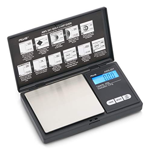 American Weigh Scales AWS Series Digital Pocket Weight Scale LCD Screen Accurately Measures 200g x 0.01g, (Black), AWS-201-BLK - color: Black, size: 200g x 0.01g