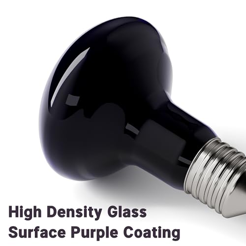 60W Reptile Night Light Bulb, UVA Heat Lamp, Purple Basking Lamp | Simulates Natural Moonlight, Creates a Natural Nighttime Environment, Ideal for Amphibians & Nocturnal Viewing in Terrariums - color: Purple-moonlight Heat Lamp, size: 60 Watts