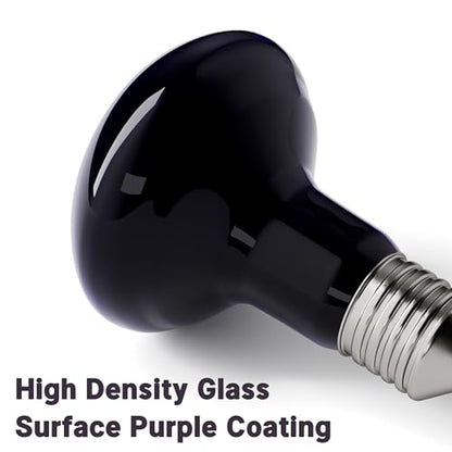 60W Reptile Night Light Bulb, UVA Heat Lamp, Purple Basking Lamp | Simulates Natural Moonlight, Creates a Natural Nighttime Environment, Ideal for Amphibians & Nocturnal Viewing in Terrariums - color: Purple-moonlight Heat Lamp, size: 60 Watts