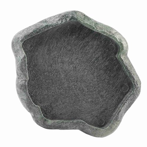 Reptile Water Dish Food Bowl 2 Pack ABS Resin Imitation Rock Feeder with Smooth Easy Clean Surface for Lizard Gecko Bearded Dragon Tortoise Spider (S) - size: S