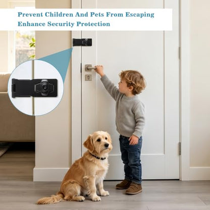 Alise Keyed Hasp Lock,4 Inch Safety Packlock Clasp Hasps Latch,Black Door Hinge Lock with Keys Keyed Locking Hasps for Cabinet,Closet,Drawer, Barn,Fence,Garage Doors | Heavy Duty Hasp Lock ,Attic Door Latch,Black Door Lock with Keys for Storage Cabinet,Cl