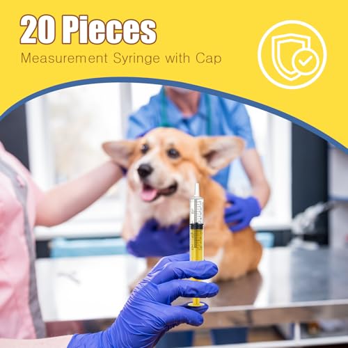 TrelaCo 20 Pack 10ml Oral Syringes with Cap for Liquid Plastic Syringe Without Needle Measuring Dispensing Tools Individually Sealed for Pets Feeding Lab Sample Injection(Yellow) - size: Yellow