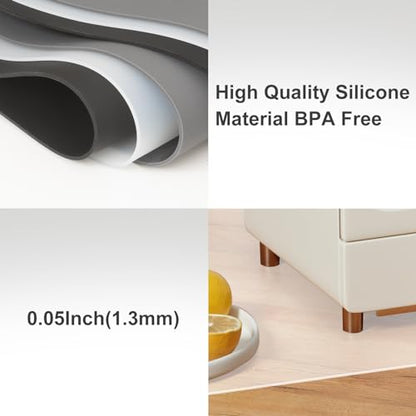 Silicone Mats for Kitchen Counter, Treerit 47.24"x 23.62" Extra Large Silicone Countertop Protector, Non-slip Heat Resistant Mats for Countertop, Shipped Rolled Up, No Creases, White Translucent - color: White Translucent