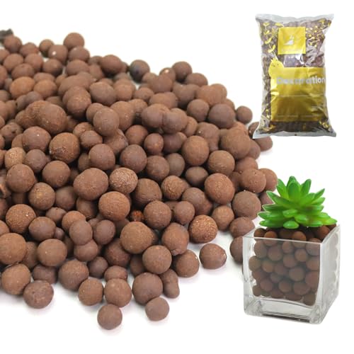 3LB Leca Explanded Clay Pebbles, 14-16mm Lightweight Expanded Clay Aggregate for Hydroponic Growing, Premium Grow Media for Orchids, Aquaponics Plants and Horticultural Drainage, Natural