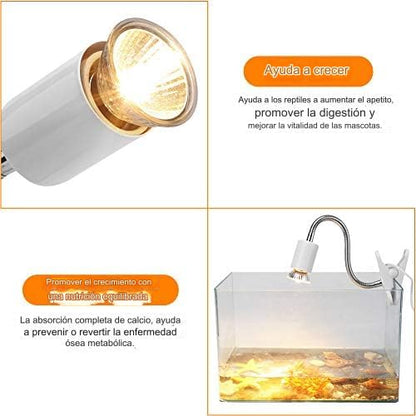 YOUTHINK Lamp, 50W UVA+UVB Full Spectrum Lamp Bulb for Turtle Aquarium Aquatic Reptile Lizard Habitat Heat Light