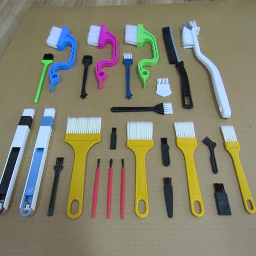 26Pcs Small Cleaning Brush, Crevice Cleaning Brushes for Small Spaces | Gap cleaning tool set, ideal for window grooves and deep crevice cleaning