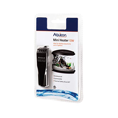 Aqueon Small Aquarium Fish Tank Submersible Mini Flat Heater Up to 5 Gallon Aquariums, 10 Watts | Small Aquarium Fish Tank