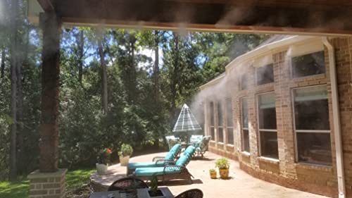 System - Stainless Steel Tubing - 1500 PSI Misting Pump - Do It Yourself Misting System - For Residential, Commercial and Industrial - Up to 120 Nozzles (78 Ft Mist Line - 40 Nozzles) - size: 78 Ft Mist Line - 40 Nozzles