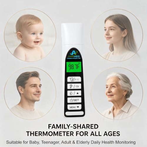 Baby Thermometer, White, 3-in-1 Infrared | Ear, Forehead & Touchless, Fever Thermometer, Base Stand & Clock - color: Silver White