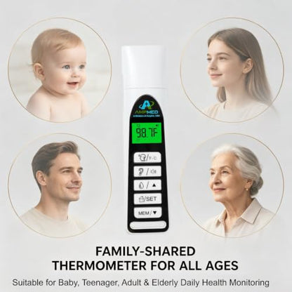 Baby Thermometer, White, 3-in-1 Infrared | Ear, Forehead & Touchless, Fever Thermometer, Base Stand & Clock - color: Silver White