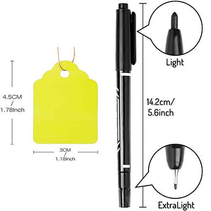 500pcs Waterproof Tags with String,Plastic Reusable Labels Hanging Marking Tags