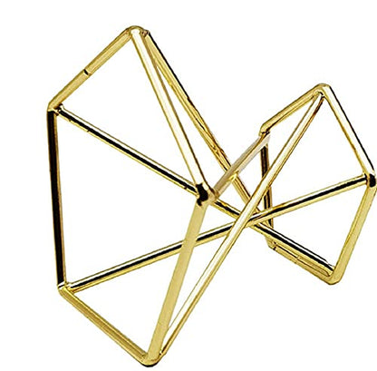 Geometric Air Plant Holder Airplants Rack Metal Plants Stand Planter Shelves Himmeli Living Decor Tillandsia Pot Containers (Gold 3pcs)