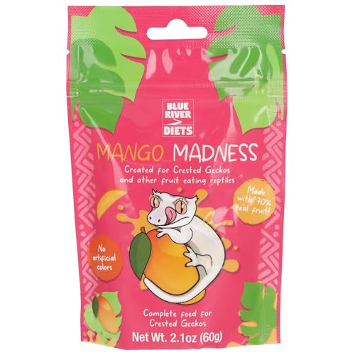 Blue River Diets Crested Gecko Diet | Mango Madness | All Natural Low Fat Complete Gecko Food | 2.1oz