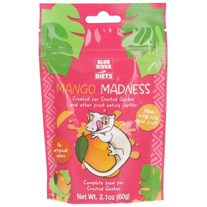 Blue River Diets Crested Gecko Diet | Mango Madness | All Natural Low Fat Complete Gecko Food | 2.1oz