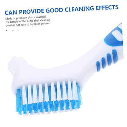 MERRYHAPY 2pcs Portable Turtle Shell Cleaning Brush Efficient Dirt Remover for Aquatic Turtles Compact Design with Dual-Head for Easy Use Enthusiasts - color: Blue
