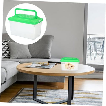 2pcs Portable Handheld Fish Tank Transparent Pet Container for Travel Durable Aquarium Breeding Carrier for Goldfish Turtles and Small Reptiles Compact Design for