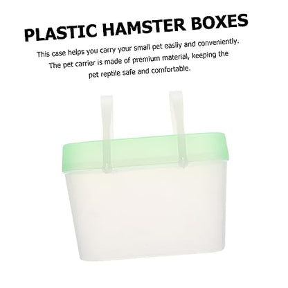 YARNOW 2pcs Portable Hamster Boxes and Turtle Containers with Thickened Lid Reptile Cages for Travel Comfortable Ventilation Design - color: Green