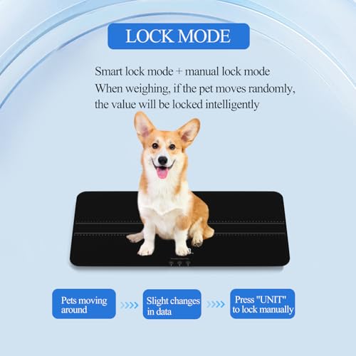 Digital Pet Scale for Small-Medium Dogs/Large Cat, Measuring Range: 0.45lbs-220lbs, Not Suitable for Large Dogs - color: Black