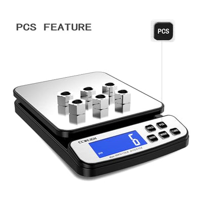 Digital Shipping Scale 110 lbs x 0.1oz with Hold/Counting Function/Tare,Stainless Steel Platform Small Mail Scale for Package,Postal,Food,Postage,Offices and Kitchen