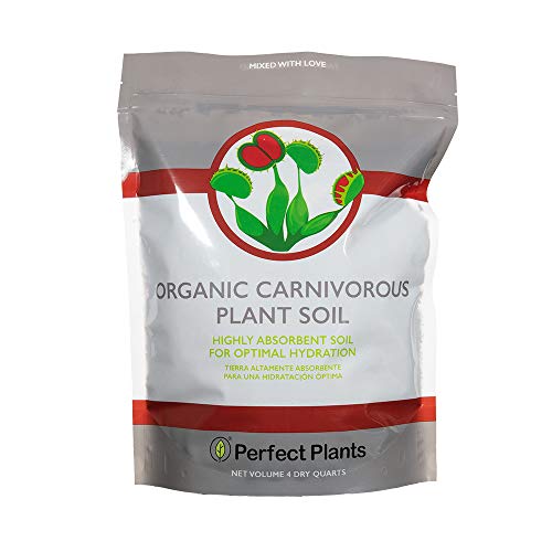 Perfect Plants Carnivorous Plant Soil, 4 qt, Venus Fly Trap Potting Mix | Organic sphagnum peat moss and perlite blend for flytraps, sundews, pitcher varieties and Nepenthes, holds ideal acidity - size: 4 qts.